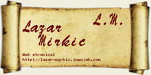 Lazar Mirkić vizit kartica